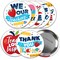 Big Dot of Happiness Thank You Teachers - 3 inch Teacher Appreciation Badge - Pinback Buttons - Set of 8